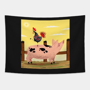 The Pig and The Rooster Tapestry