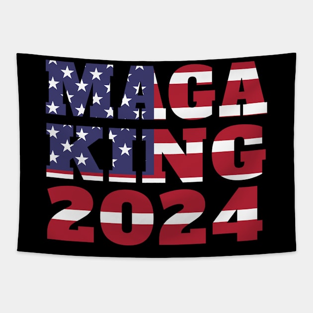 MAGA King Funny Trump America MAGA King Tapestry by Jas-Kei Designs