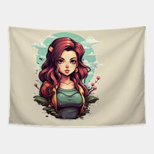 Pixel Girl Cute Tapestry