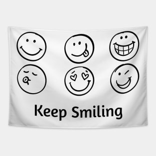 Keep Smiling Happy Faces Tapestry