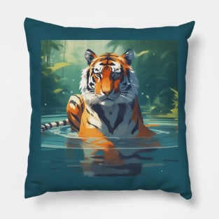 Royal Bengal Tiger in water Pillow