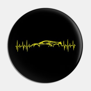 C8 Corvette Heartbeat Accelerate Yellow Supercar EKG Sports Car Heart Rate Pin