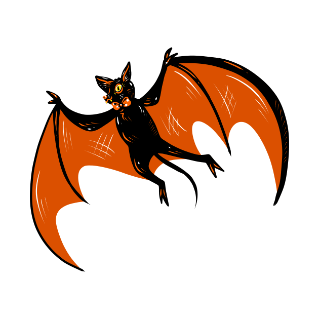 Black and Orange Halloween Bat by saradaboru