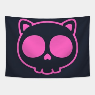 Cat Skull Pink Tapestry