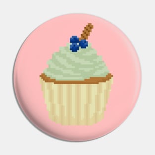 Light green cupcake pixel art Pin