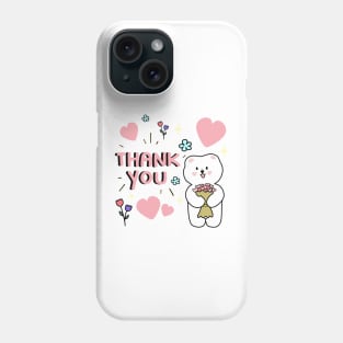 White Bear Say Thankyou Phone Case