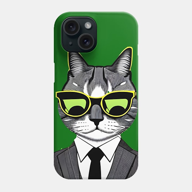 Cool Cat Boss Phone Case by Liesl Weppen