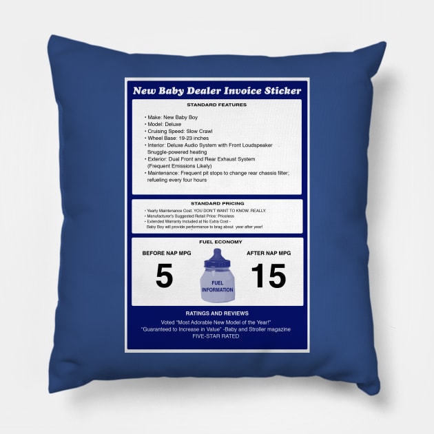 Baby Boy Sticker Shock Pillow by PopCultureShirts