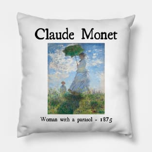 Woman with a parasol by Claude Monet Pillow