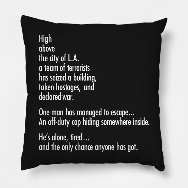 Die Hard Tagline (Long) Pillow by BirdDesign