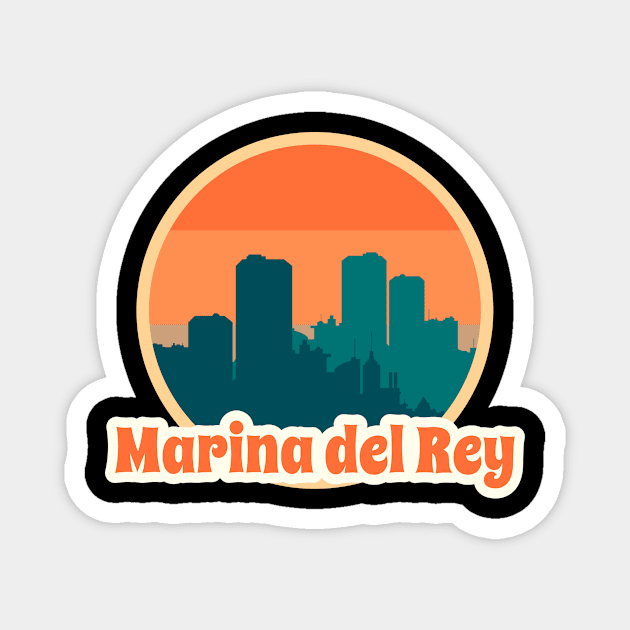 Vintage Marina del Rey Magnet by Insert Place Here