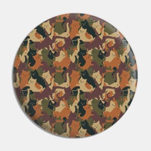 Camouflage Cat Orange Army by Tobe Fonseca Pin