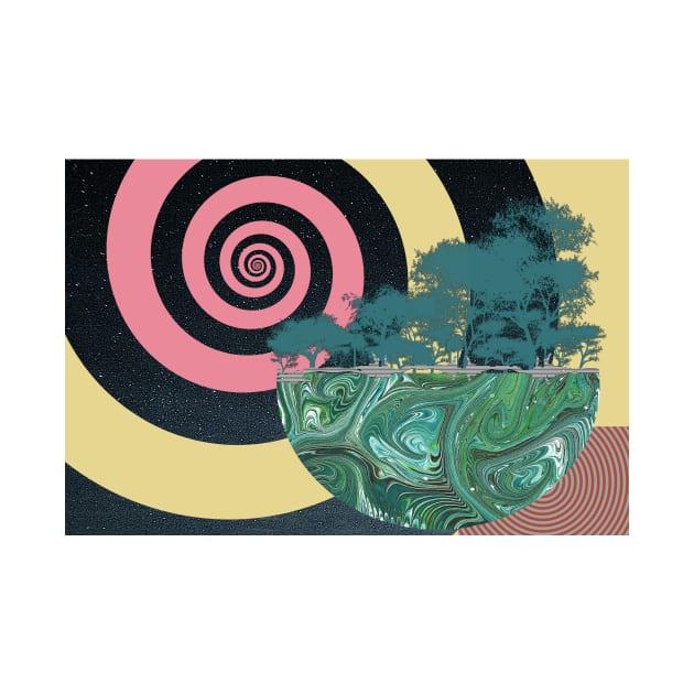 Abstract Collage Bonsai Planet Vortex by MarbleCloud