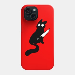 Vaguely threatening cat with a knife. Phone Case