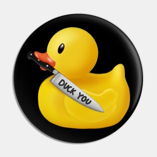 Rubber duck  with knife ,duck you Pin