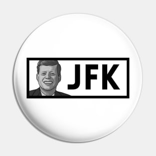 JFK: Black & White President Kennedy Portrait Pin