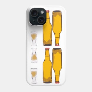 Bottle of beer and Beer glass Phone Case