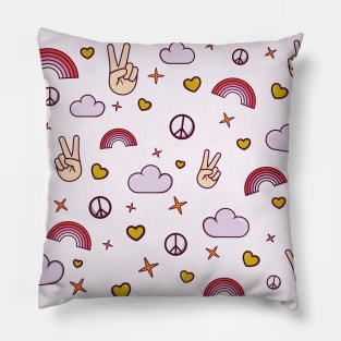 Rainbow, heart, cloud and star - Peace 2 Pillow