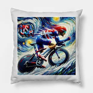 Cycling USA Shirt, Paris France, 2024 Shirt, USA Flag Shirt, Cycling Tshirt, Cyclist Gift, Pillow