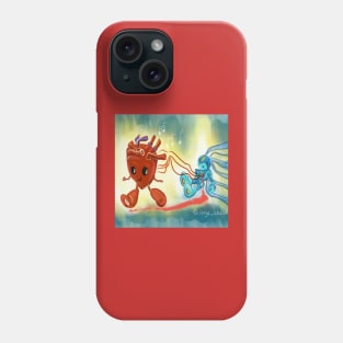 robot running heart in music and love Phone Case