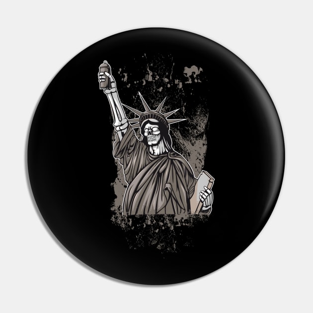 Statue of Liberty Skull Pin by Shapwac12