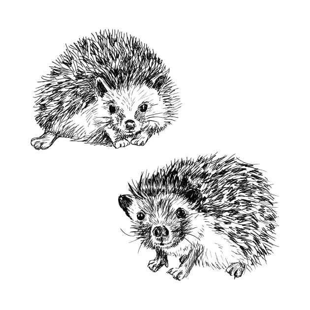 Cute Hedgehogs Print by rachelsfinelines