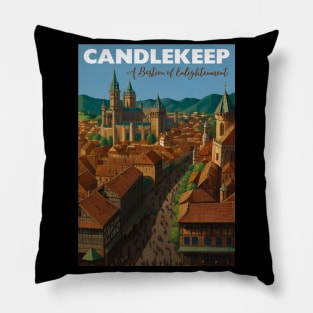Candlekeep Tourism Poster - Sword Coast DND Art Sticker Pillow