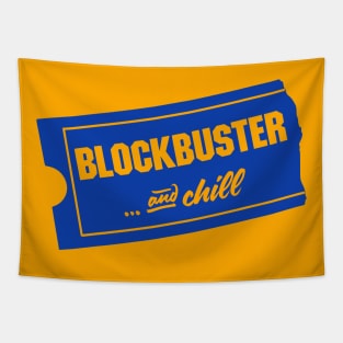 Blockbuster ... and chill (orange background for stickers) Tapestry