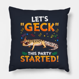 Gecko Let's Get This Party Started Lizard Pillow