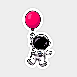 Cute Astronaut with Red Balloon Magnet