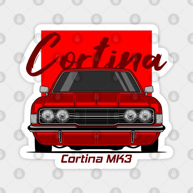 Front Red Cortina MK3 Classic Magnet by GoldenTuners