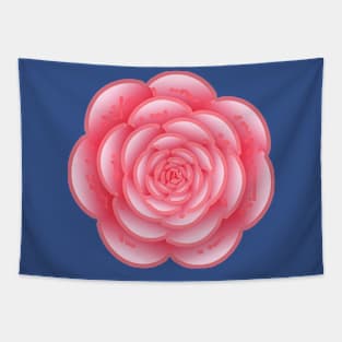 Pink Rose Line Art Tapestry