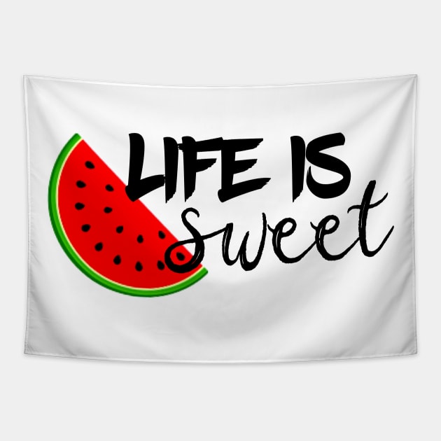 Life Is Sweet Watermelon Tapestry by UnderDesign