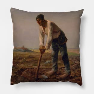 Man with a Hoe by Jean-Francois Millet Pillow