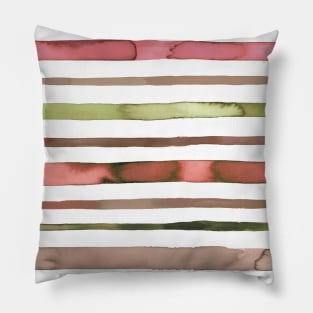 Nautical Sea Stripes Red green Pillow