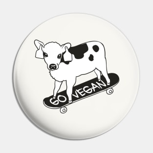 Skateboarding Baby Calf  Vegan Pin