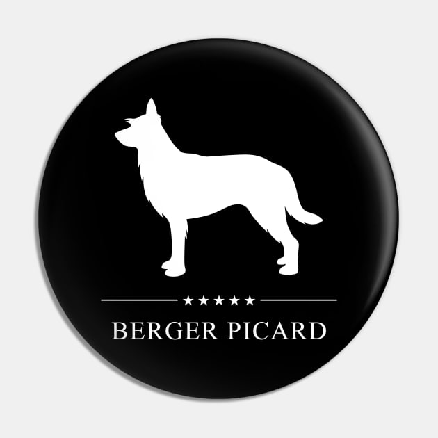 Berger Picard Dog White Silhouette Pin by millersye