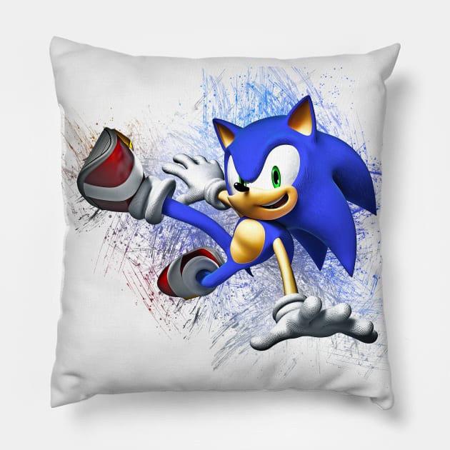 Sonic Pen Sketch Pillow by masnono