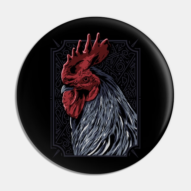 Alpha Rooster Pin by Rhunno