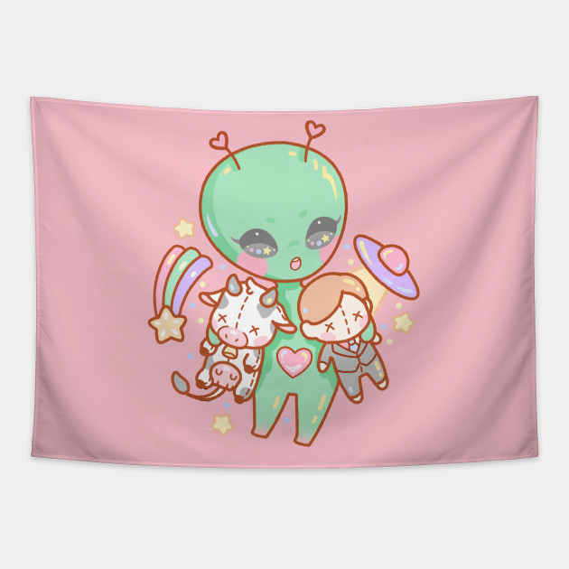 Kawaii Baby Grey Alien - Kawaiialien - Tapestry | TeePublic