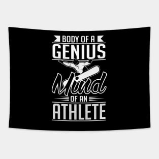 Body of a genius mind of an athlete (black) Tapestry