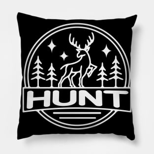 Hunt Deer Hunting Logo Pillow