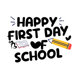 Primary First day of school designs: Happy Primary-secondary First Day of School, Vibrant back to school art, Funny School Quote, Back to School, Kids and Teachers Design T-Shirt