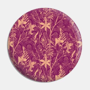 Purple Tile Flowers Pin