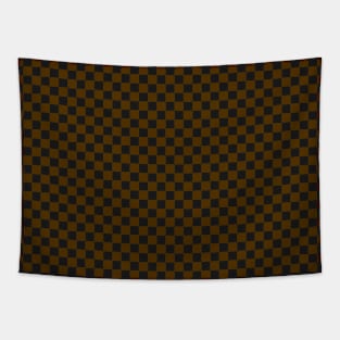 Dark Brown Checkered Tapestry