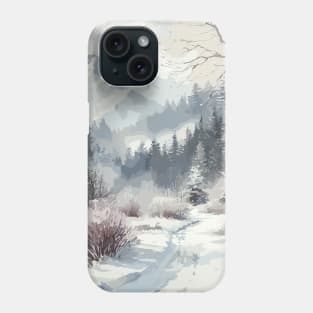 Winter Forest Road Phone Case