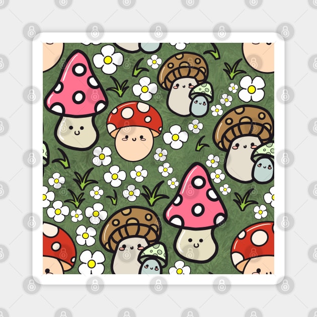 Kawaii mushrooms Magnet by SturgesC