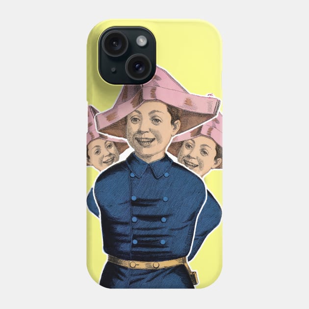 Smiling boy's paper hat Phone Case by Marccelus