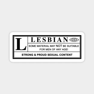 lesbian warning label Magnet