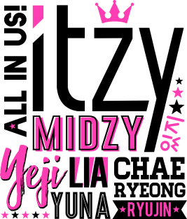 ITZY Font Collage Magnet